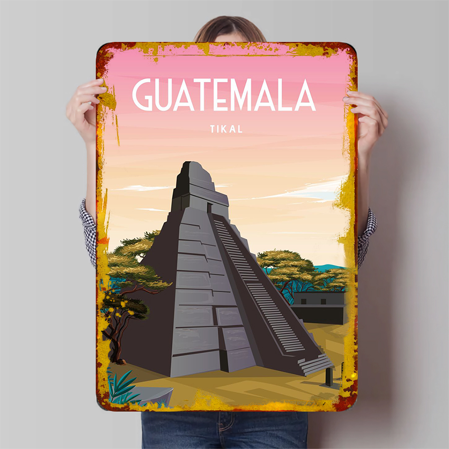 Home Office Guatemala - Guatemala Tikal Mayan Pyramid Landscape Iron