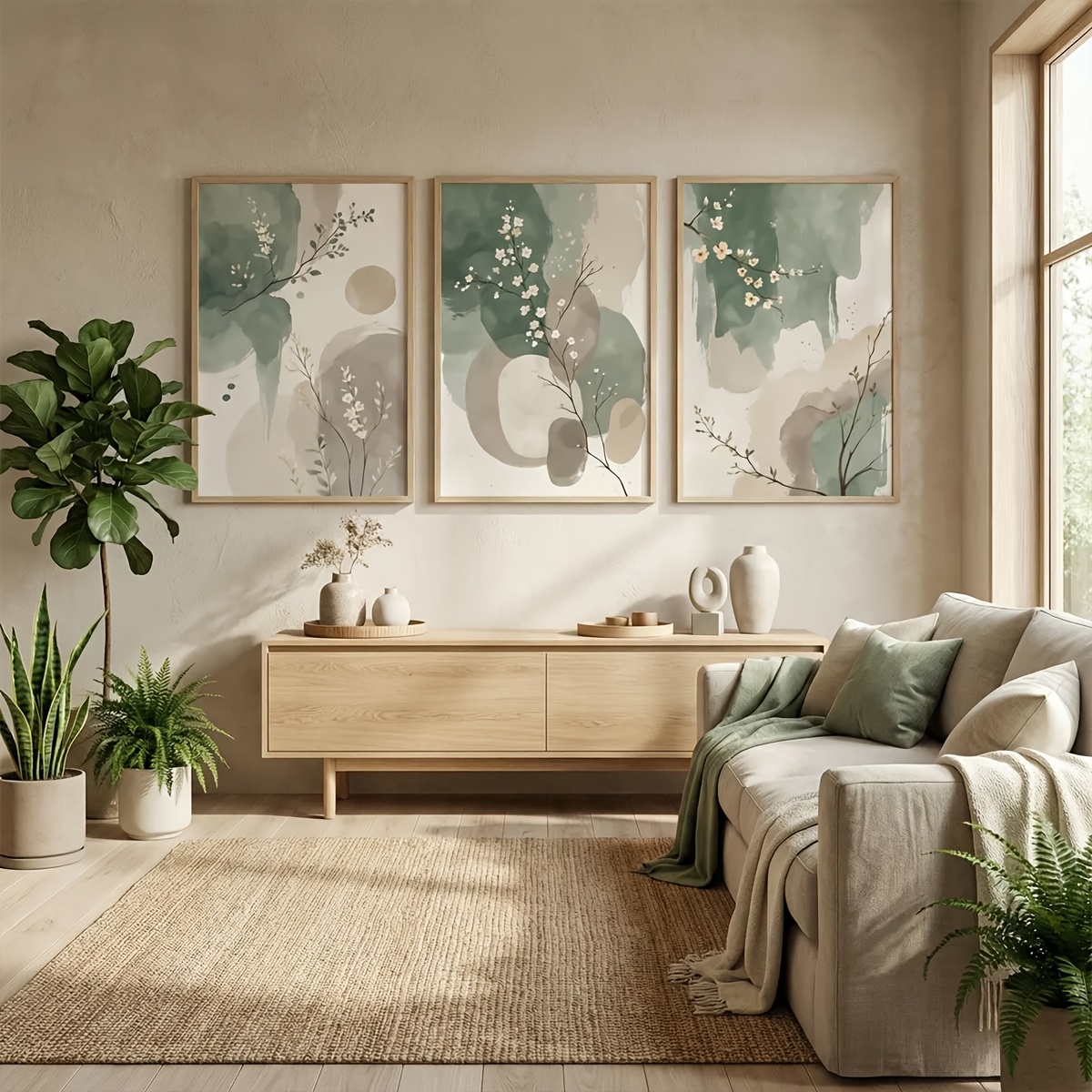 3pcs Japanese-Style Plant Canv - Home Office Student 评论和价格