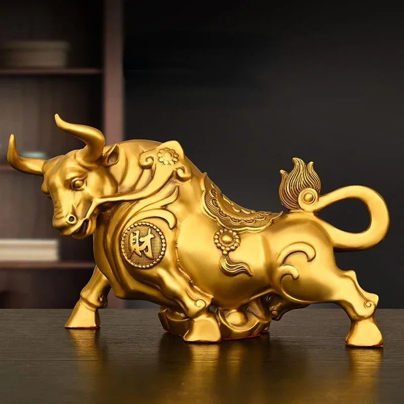 Feng Shui Copper Cow Ornament, - Home Office Marketing 评论和价格