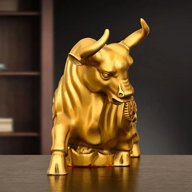 Feng Shui Copper Cow Ornament, - Home Office Marketing 评论和价格