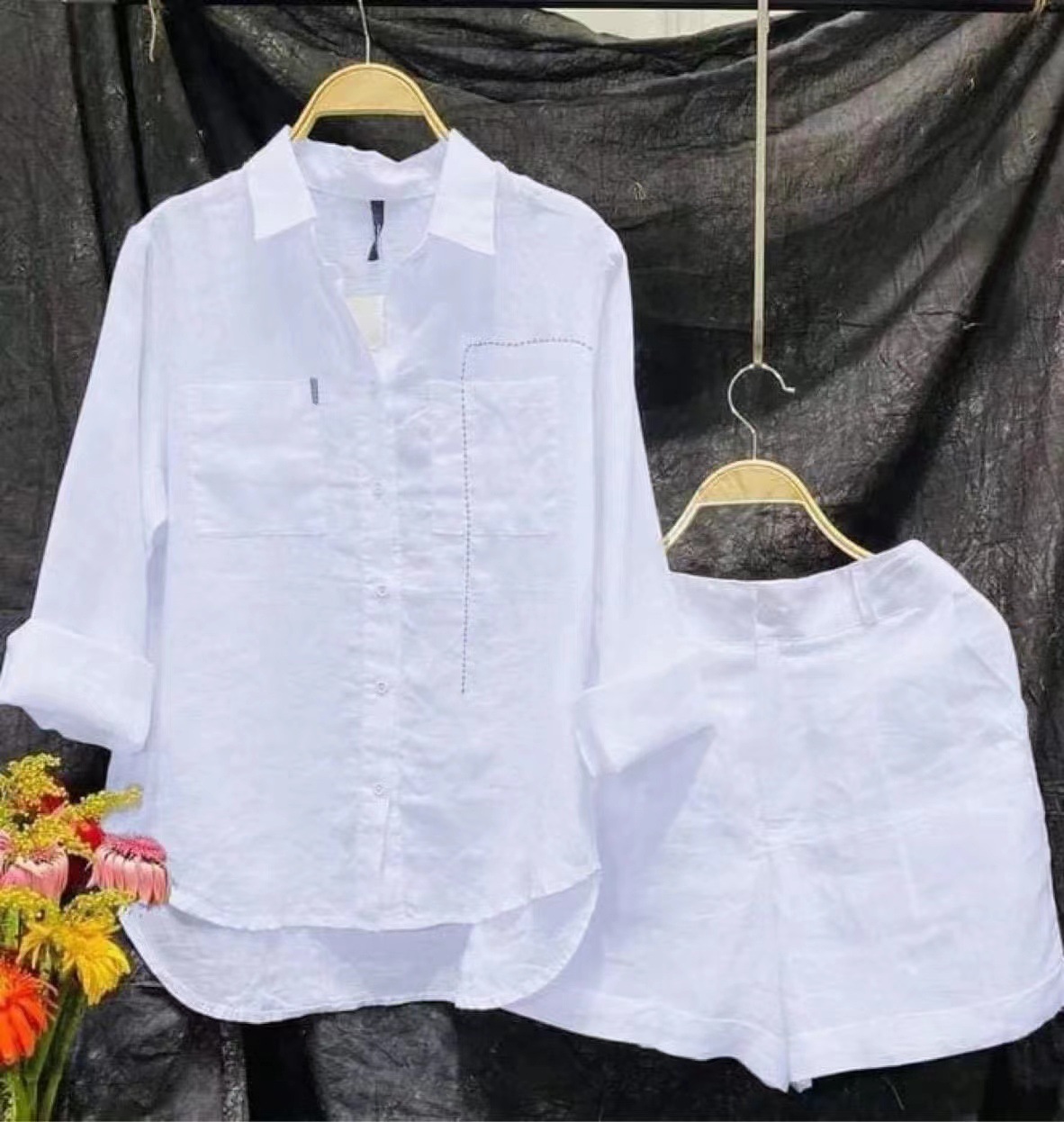 Fashion White Long Sleeve Shir - Home Office For Two 评论和价格