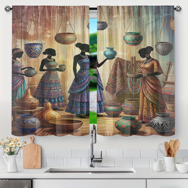 Bohemian Ethnic Market Curtain - Home Office Marketing 评论和价格