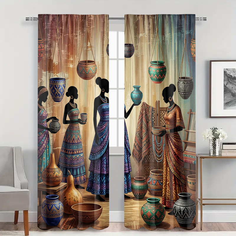 Bohemian Ethnic Market Curtain - Home Office Marketing 评论和价格