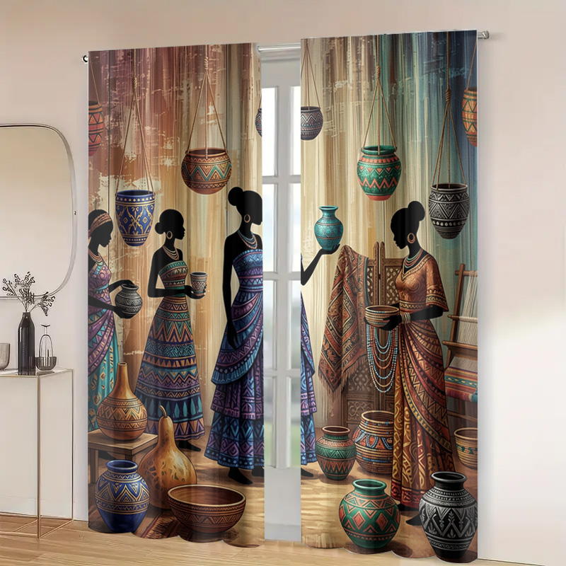 Bohemian Ethnic Market Curtain - Home Office Marketing 评论和价格
