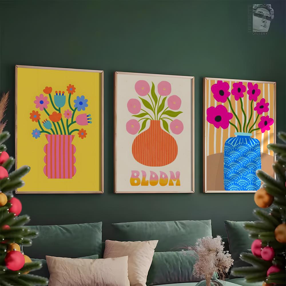 Pink Flower Market Vase Painti - Home Office Marketing 评论和价格