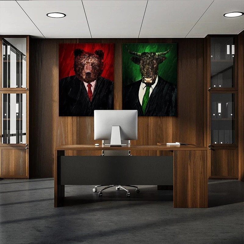 Neon Bulls&Bears Stock Market  - Home Office Marketing 评论和价格