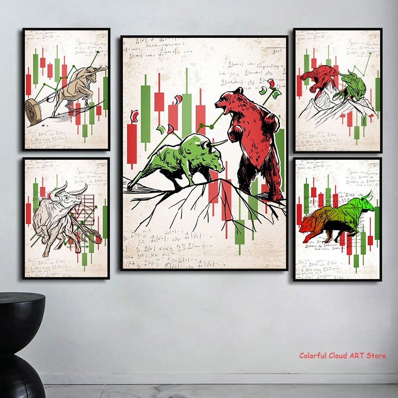 Wall Street Bull  Bear Market  - Home Office Marketing 评论和价格