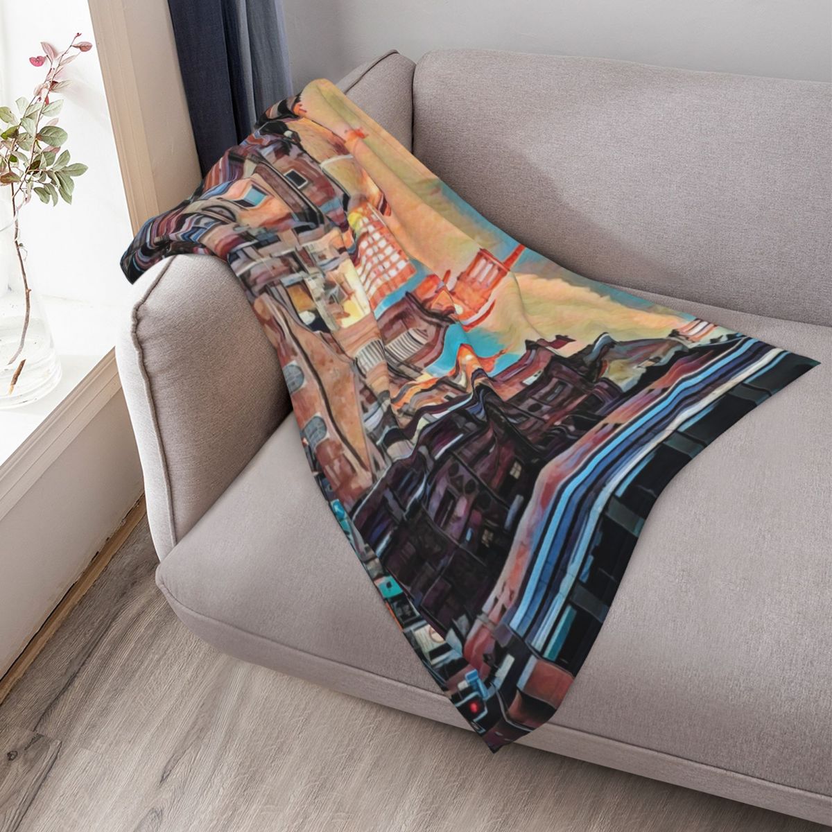 Glasgow Streets Throw Blanket  - Home Office In Glasgow 评论和价格