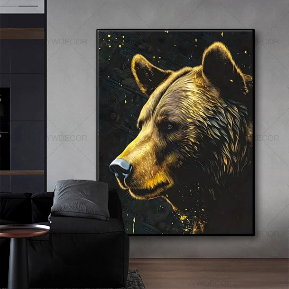 Bull and Bear Animals Painting - Home Office Marketing 评论和价格