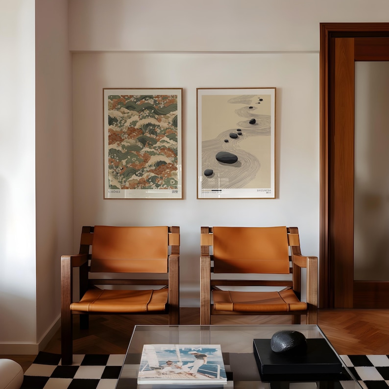 2pcs Japandi Zen Canvas Wall A - Home Office For Two 评论和价格