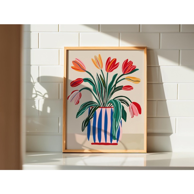 2pcs Tulip Flowers Canvas Wall - Home Office For Two 评论和价格