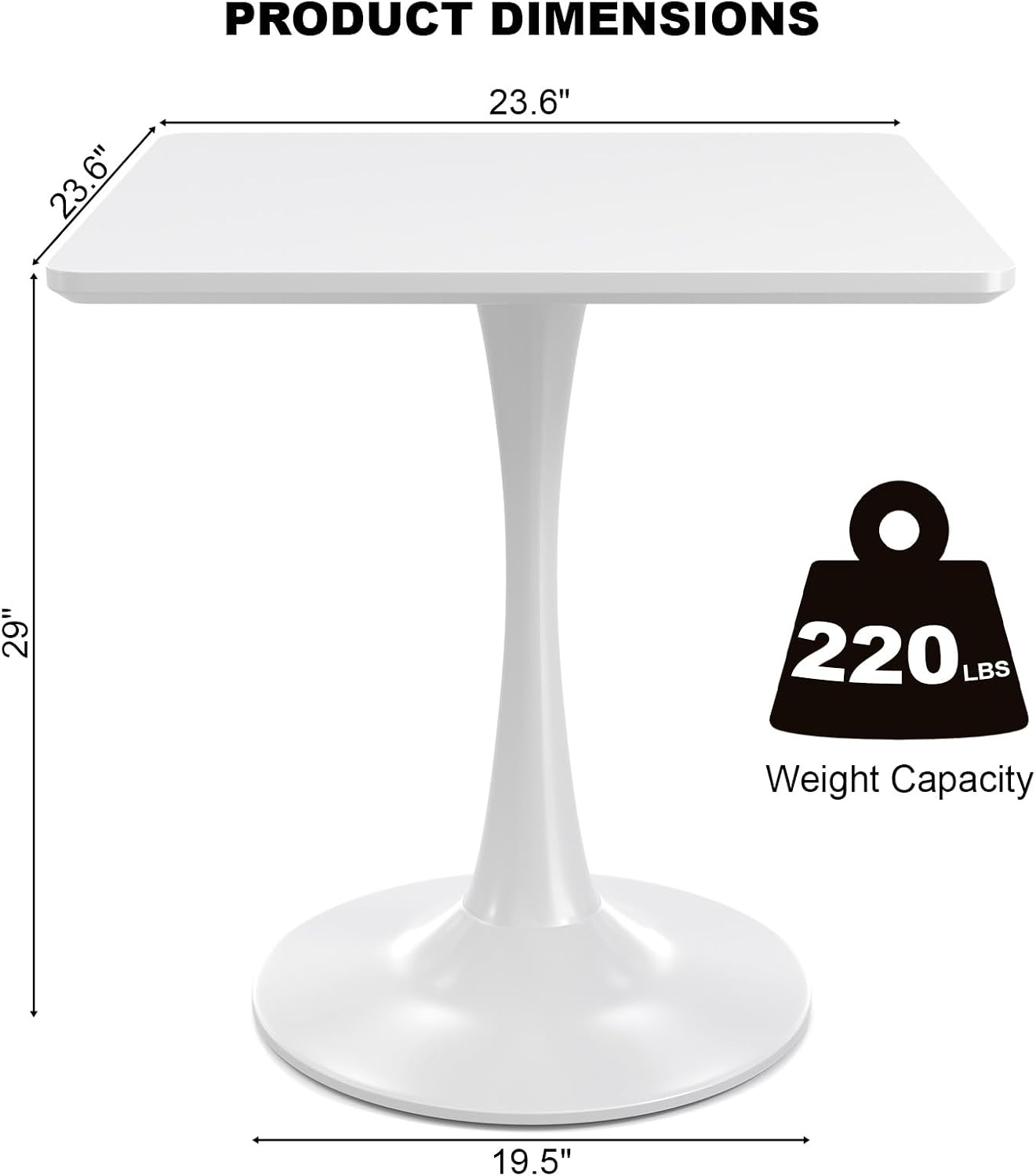 White Square Tulip Table for 2 - Home Office For Two 评论和价格