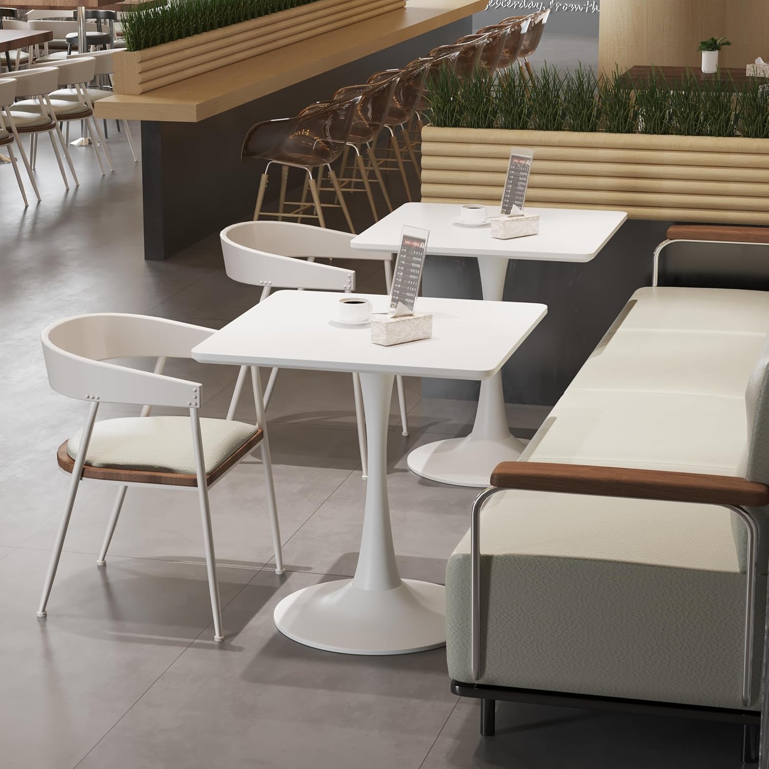 White Square Tulip Table for 2 - Home Office For Two 评论和价格