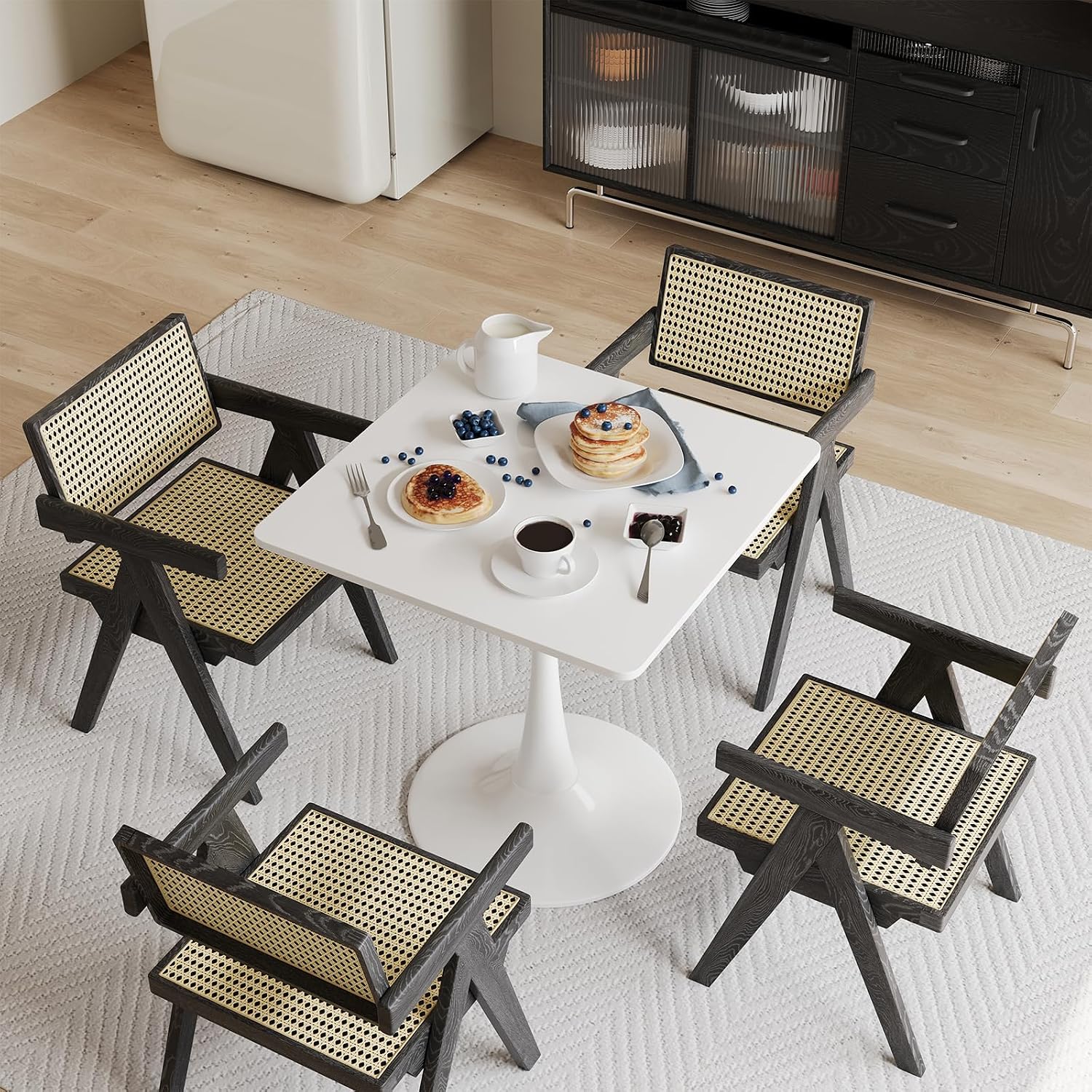 White Square Tulip Table for 2 - Home Office For Two 评论和价格