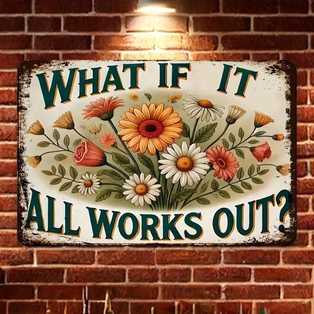 Vintage Floral Metal Tin Sign  - Home Office What Is It 评论和价格